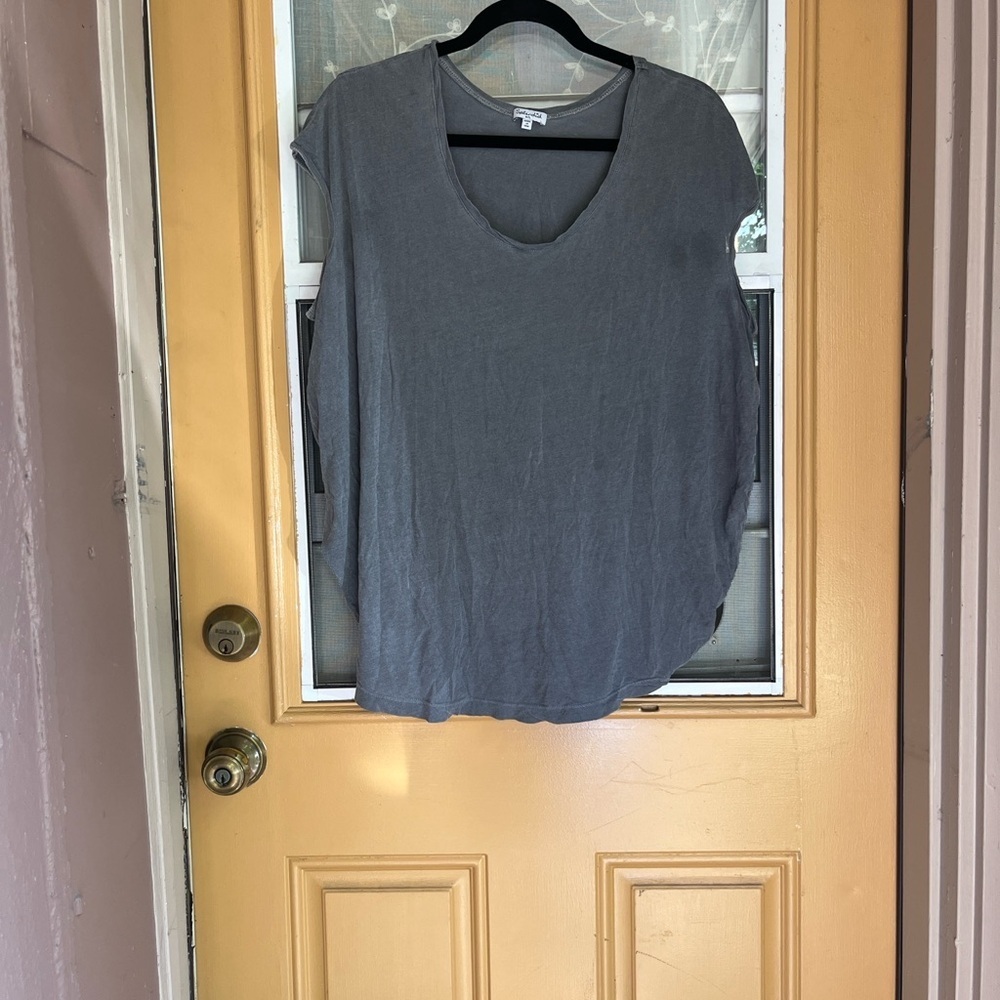 Splendid Charcoal V-Neck Blouse